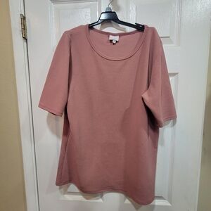 LuLaRoe Dusty Rose Short Sleeve Top, Size 2XL